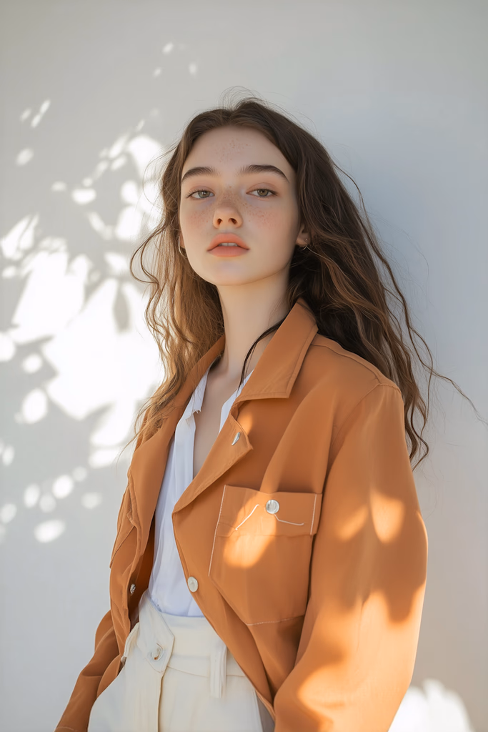 Portrait of a person in a pink sweater against a light background